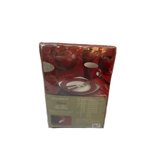 Noritake Colorwave Spill Proof Table Linens 70” Round Raspberry NEW - Picture 2 of 2